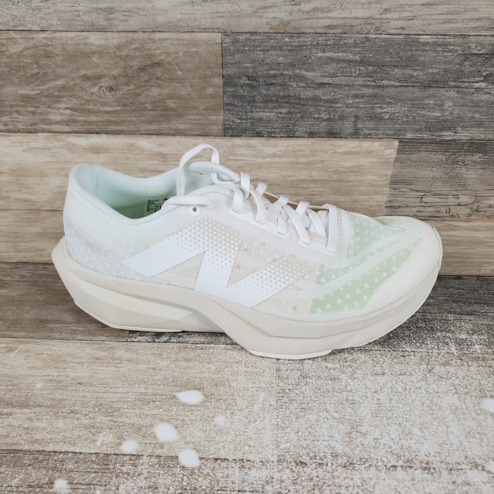 New Balance Fuelcell Rebel V4 Women Shoes Sz 10 White Linen Mesh Lace Up Sneaker